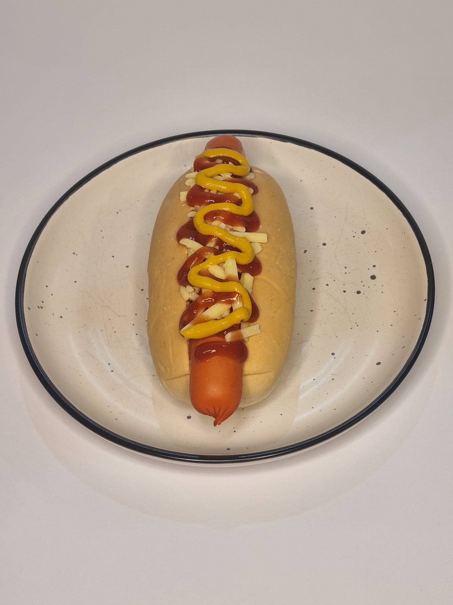 Hotdog - Cheese, Mustard and Tomato Sauce