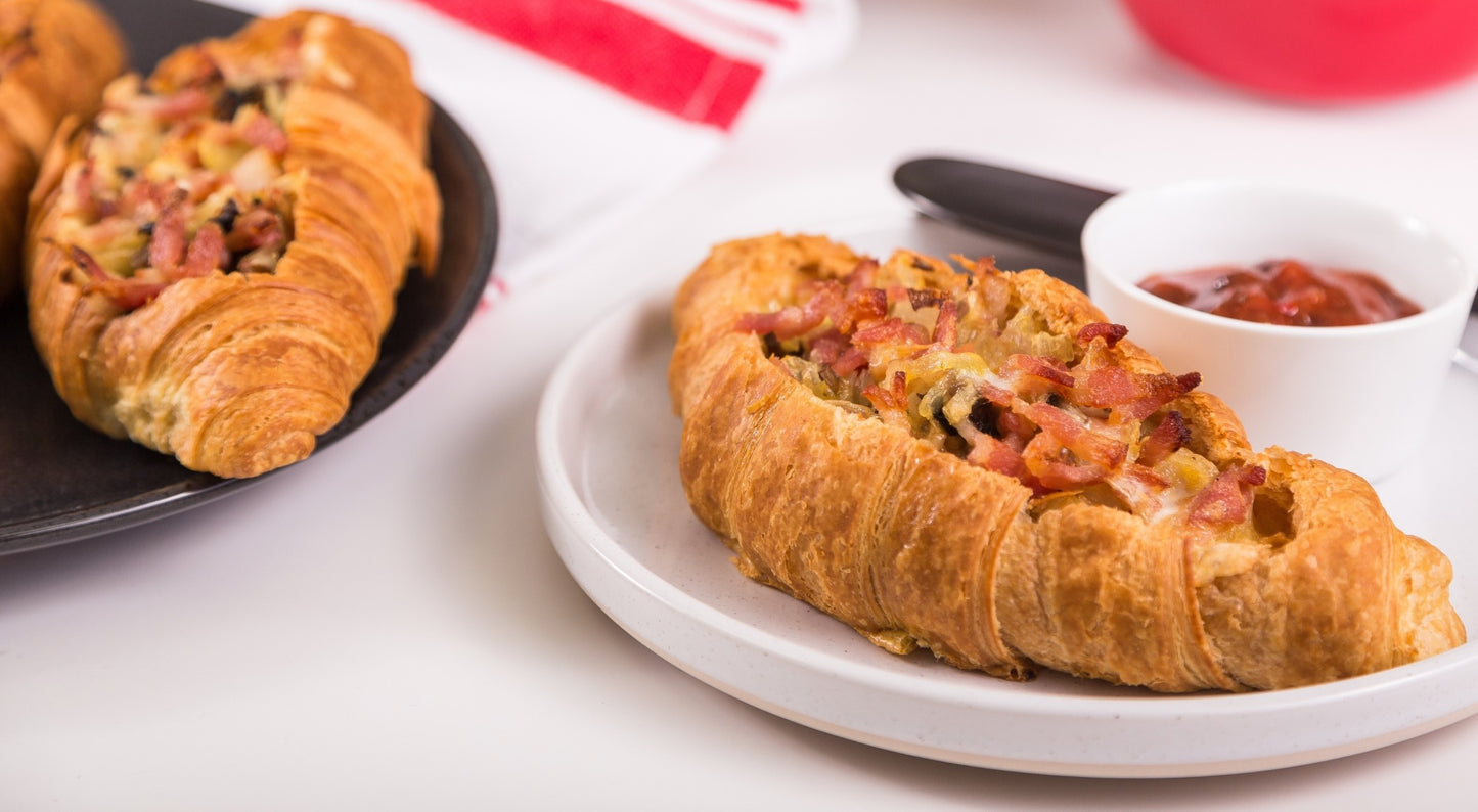 Croissant - Stuffed with Bacon, Mushroom and Cheese