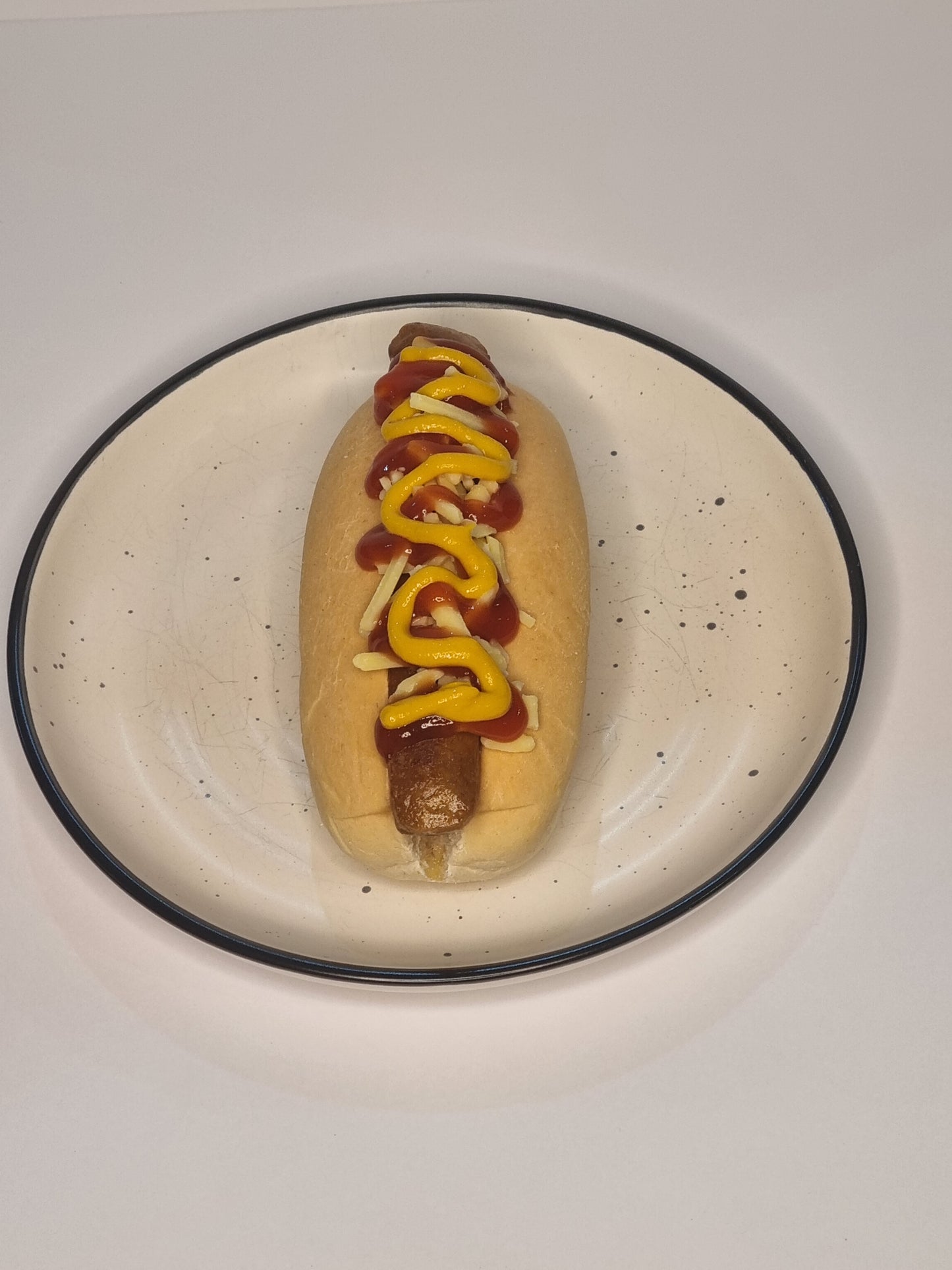 Hotdog - with Cheese, Mustard and Tomato Sauce - VEGETARIAN